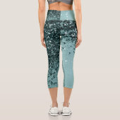 Leggings Capri Parties scintillant océanique turquoise Sirène #4  (Verso)