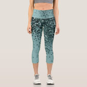 Leggings Capri Parties scintillant océanique turquoise Sirène #4  (Recto)