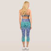 Leggings Capri Parties scintillant Ombre bleu turquoise Capri Leg (Verso)