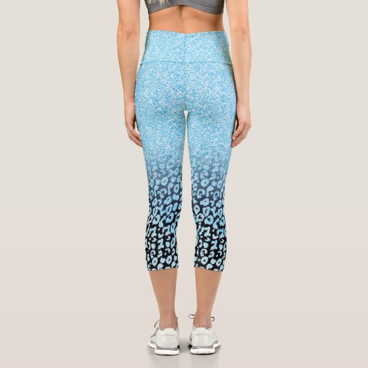 Leggings Capri Parties scintillant Ombre Noir & Bleu tendance Emp (Verso)