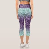 Leggings Capri Parties scintillant Ombre vert-violet Capri Leggin (Verso)