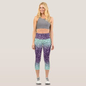 Leggings Capri Parties scintillant Ombre vert-violet Capri Leggin (Recto)