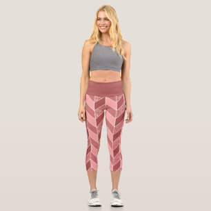 Leggings Capri Parties scintillant or Rose fille Pink Herringbone