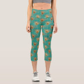 Leggings Capri Parties scintillant Peacock Feathers Motif (Recto)
