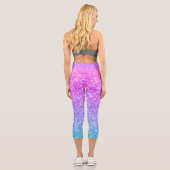 Leggings Capri Parties scintillant rose à bleu fausse texture omb (Verso)