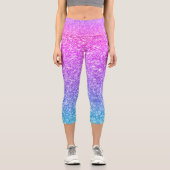 Leggings Capri Parties scintillant rose à bleu fausse texture omb (Recto)