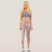 Leggings Capri Parties scintillant rose Gold Blush Éclairage Déch (Recto)