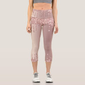 Leggings Capri Parties scintillant rose Gold Blush Éclairage Déch (Recto)