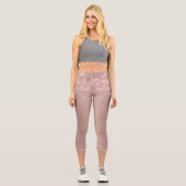 Leggings Capri Parties scintillant rose Gold Blush Étincelle Dans (Recto)