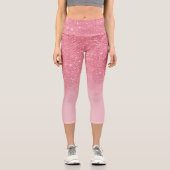 Leggings Capri Parties scintillant rose moderne ombre brillant (Recto)