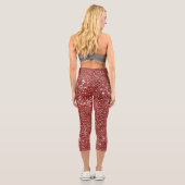 Leggings Capri Parties scintillant rouge Faux Texture Apparence G (Verso)
