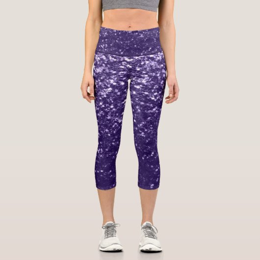 Leggings Capri Parties scintillant violet foncé ultra violet scin (Recto)