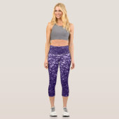 Leggings Capri Parties scintillant violet foncé ultra violet scin (Recto)