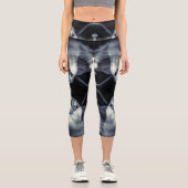 Leggings Capri Passage abstrait de fumée noir blanc à travers la (Recto)