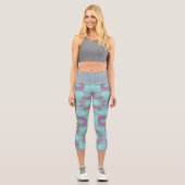 Leggings Capri Pastel Abstrait turquoise HCL personnalisé (Recto)