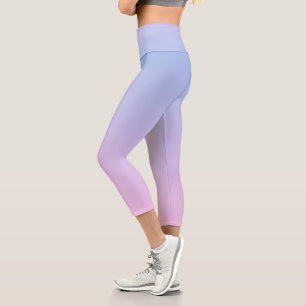 Leggings Capri Pastel Blue Pink Ombre