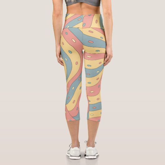 Leggings Capri Pastel Candy Swirl Pattern with Sprinkles (Verso)