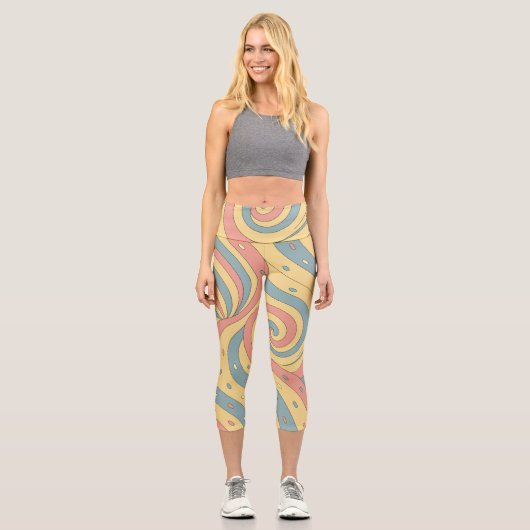 Leggings Capri Pastel Candy Swirl Pattern with Sprinkles (Recto)