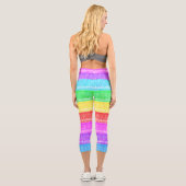 Leggings Capri Pastel Chalk Rainbow Stripes (Verso)
