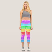 Leggings Capri Pastel Chalk Rainbow Stripes (Recto)