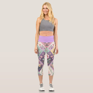 Leggings Capri Pastel coloré Jacquard Pâques/Printemps