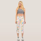 Leggings Capri Pastel Dreams : Motif Floral Abstrait doux (Recto)