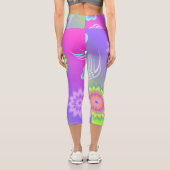 Leggings Capri Pastel Gradient Flowers and Butterflies (Verso)