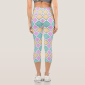 Leggings Capri Pastel Harlequin Prism Small Diamond Pattern (Verso)