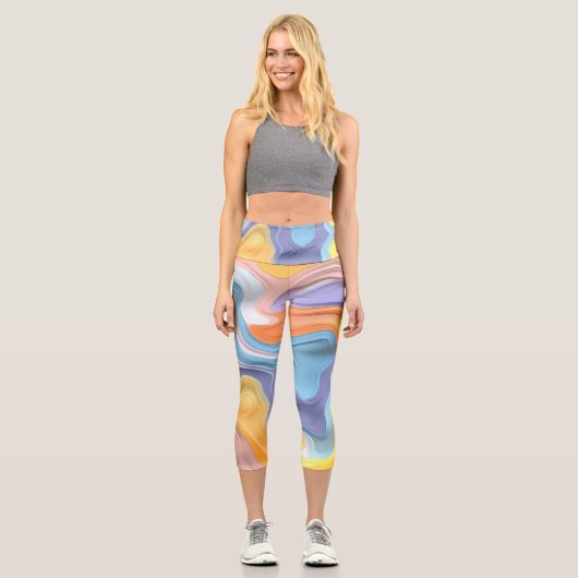 Leggings Capri Pastel Plastic Fluid Abstrait (Recto)