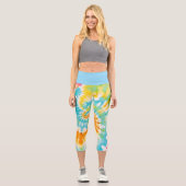 Leggings Capri Pastel Rainbow Tie Dye Spiral Pattern (Recto)