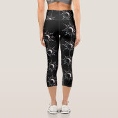 Leggings Capri Pastel Sun Scattered Black Background (Verso)