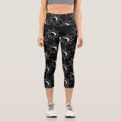 Leggings Capri Pastel Sun Scattered Black Background (Recto)