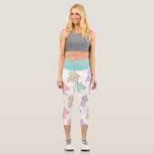 Leggings Capri Pastel Unicorns Gold Parties scintillant Bande de (Recto)