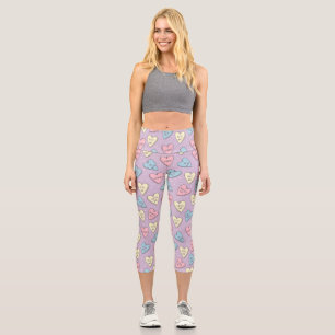 Leggings Capri pastel valentines bonbons de coeur de jour