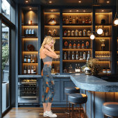 Leggings Capri Patchwork bleu & tan Denim Texte et logo personnal