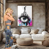 Leggings Capri Patchwork Denim, bleu orange & vert, texte personn