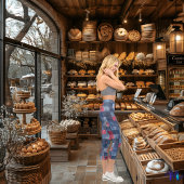 Leggings Capri Patchwork Denim élégant, en texte personnalisé ble