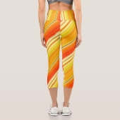 Leggings Capri Patchwork Ensoleillé Orange Plaid High Waising (Verso)