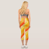 Leggings Capri Patchwork Ensoleillé Orange Plaid High Waising (Verso)