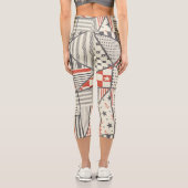 Leggings Capri Patchwork rétro : Conception géométrique Abstraite (Verso)