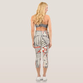 Leggings Capri Patchwork rétro : Conception géométrique Abstraite (Verso)