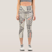 Leggings Capri Patchwork rétro : Conception géométrique Abstraite (Recto)