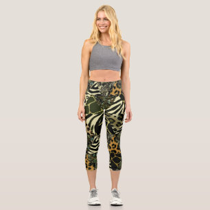Leggings Capri Patchwork Safari : Poster de animal aquarelle.
