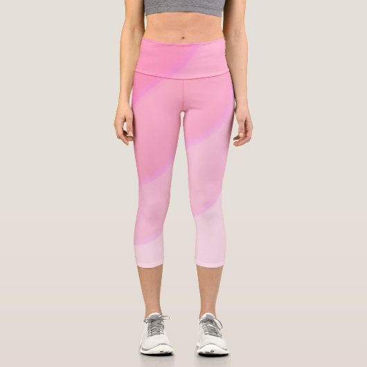 Leggings Capri Pâtel motif à flûte foncé rose (Recto)
