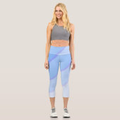 Leggings Capri Pâtel motif à vent ombre bleu (Recto)