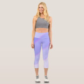 Leggings Capri Pâtel motif de wirl ombre Lilac (Recto)