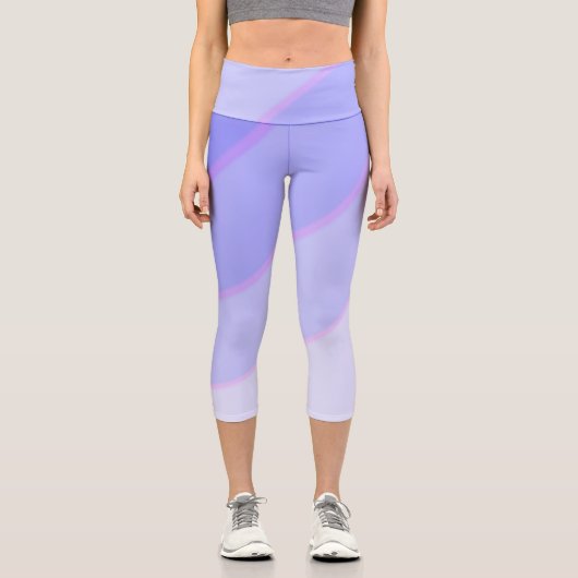 Leggings Capri Pâtel motif de wirl ombre Lilac (Recto)