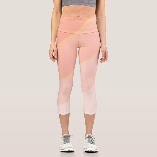 Leggings Capri Pâtel motif de wirl ombre Peach (Recto)