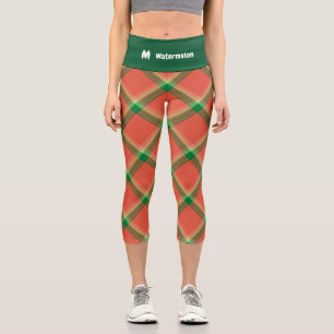 Leggings Capri Pâtes de pastèque Tartan Capri