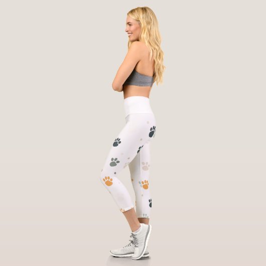Leggings Capri Pâtes et Pose Yoga Capri Leggings! 🐾 🧘 ‍ ♀️ (Gauche)